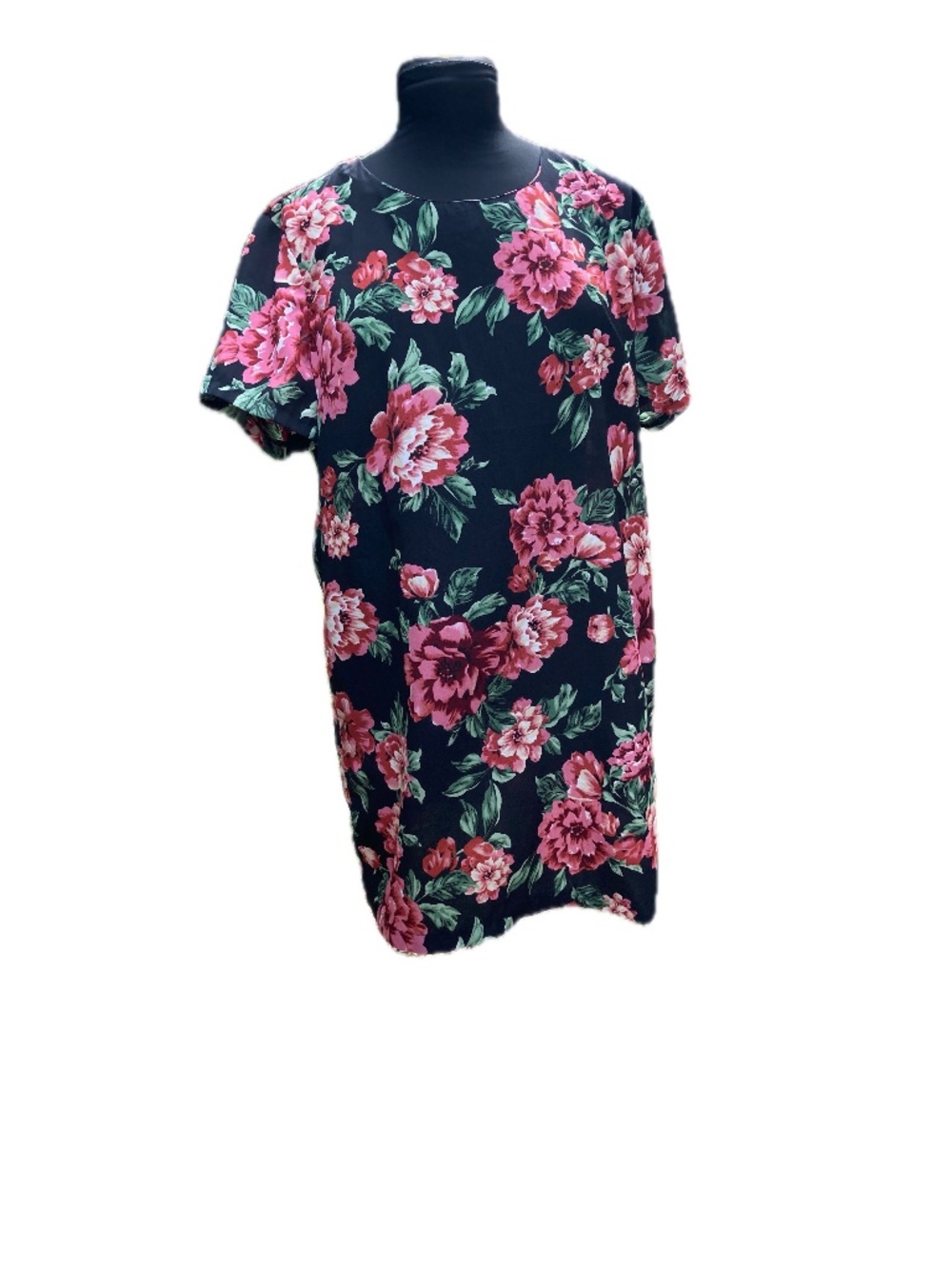 Boohoo Black Floral Shift Dress